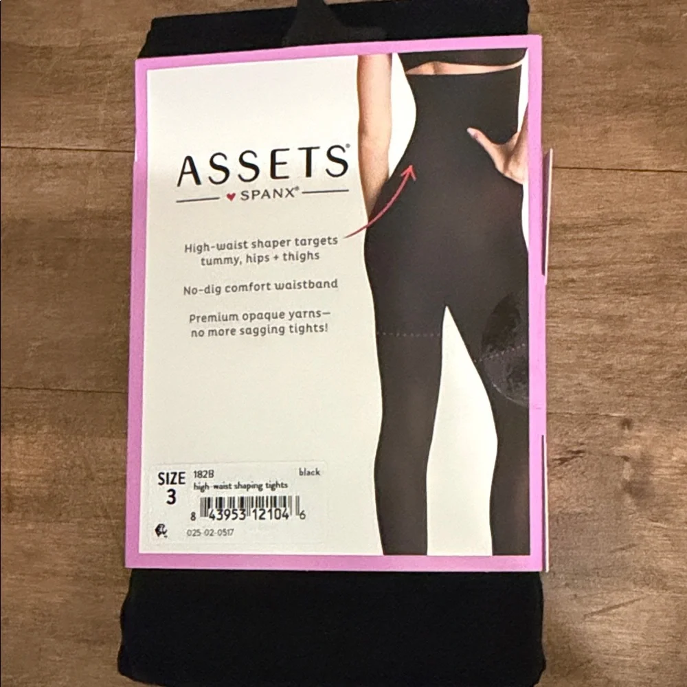 Assets By Spanx Black High-Waist Shaping Tights size 3